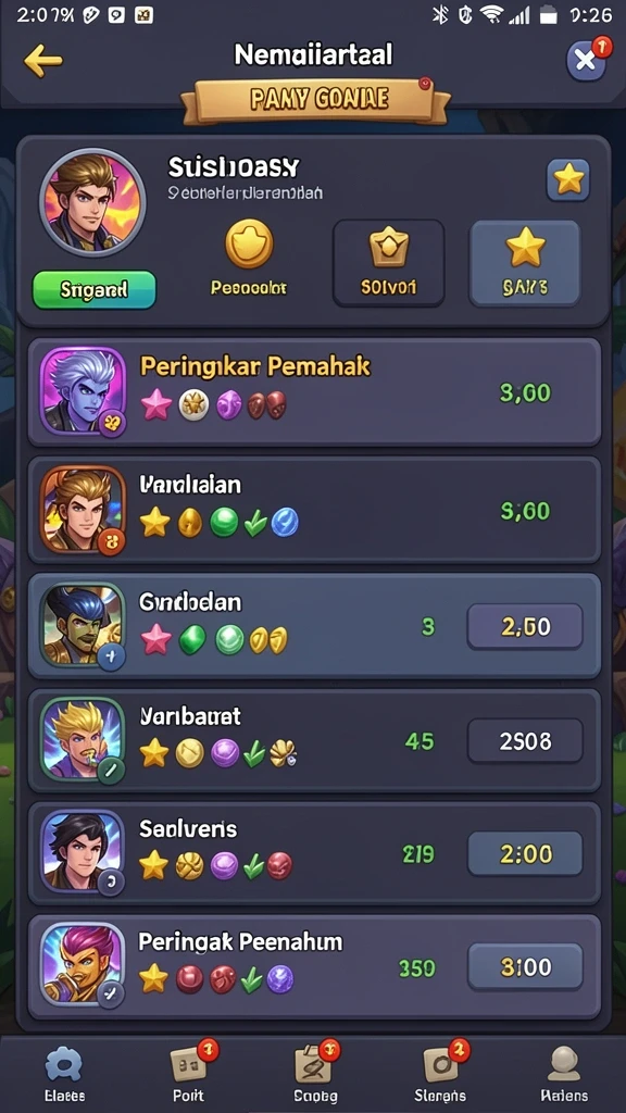 Screenshot permainan menarik saat menghadapi tantangan.