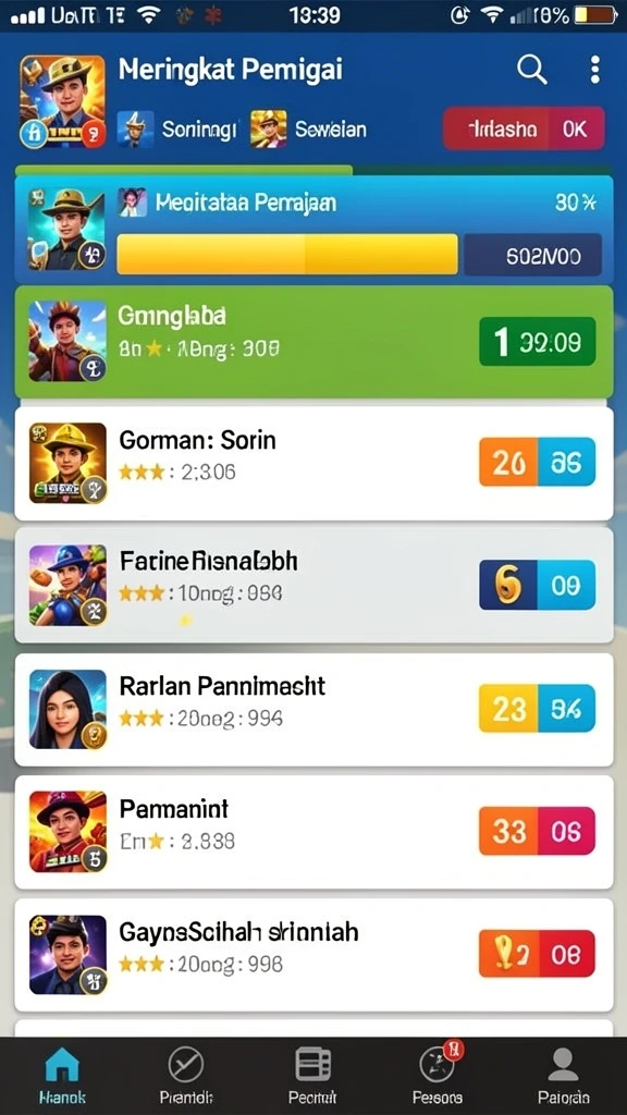 Tantangan yang menarik di setiap level permainan.