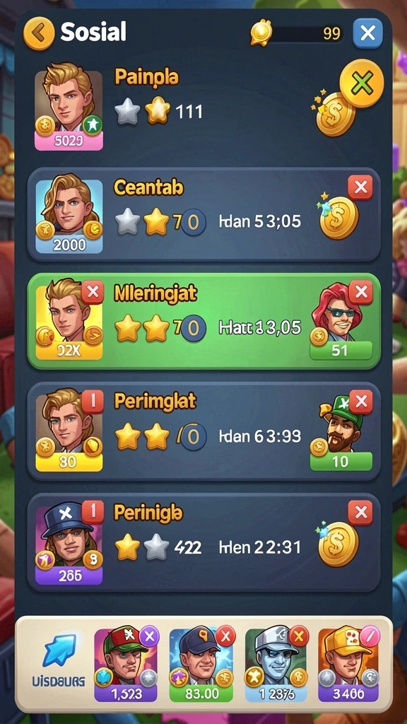 Screenshot menampilkan karakter yang beragam dan keren.