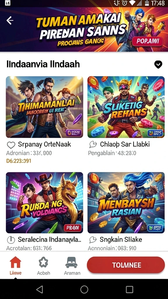 Visual indah dunia game yang penuh warna.