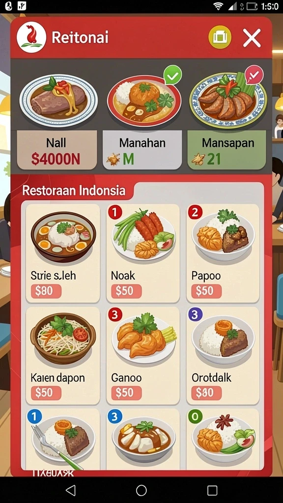 Tampilan menu utama yang menarik dan mudah dinavigasi.