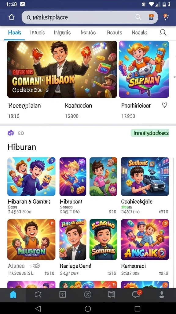 Tampilan utama aplikasi DOMINOCLUB dengan navigasi mudah.