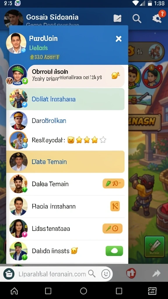 Halaman komunitas yang aktif untuk interaksi antar pemain.