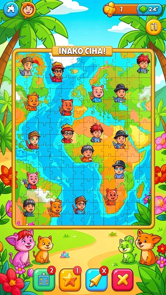 Ilustrasi permainan slot dengan berbagai fitur bonus.