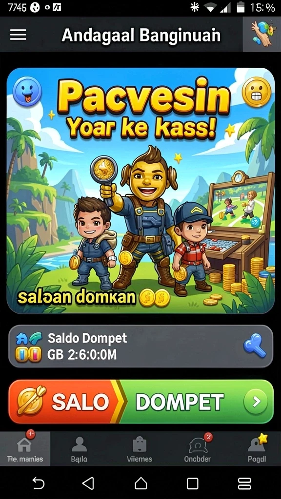 Tampilan karakter heroik dalam permainan.